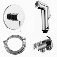 brass handheld bidet sprayer diaper shower spray shattaf set douche kit jet mixer valve hose with holder bd721
