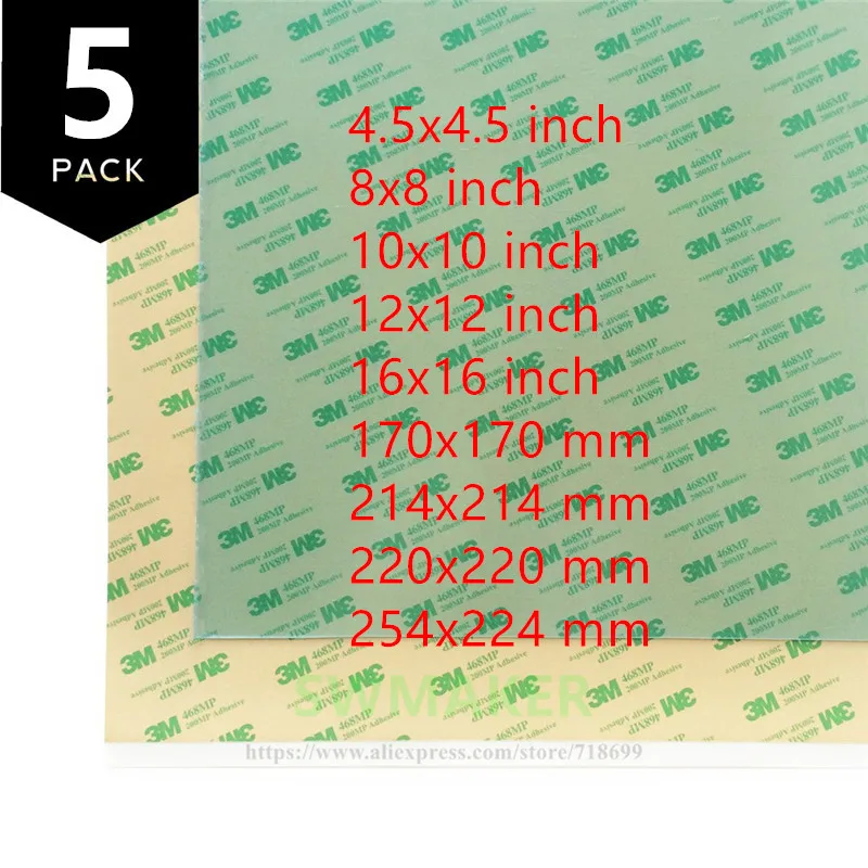 SWMAKER 5 упаковок сменный лист PEI с 468MP клейкой лентой для Reprap i3 MK2/переделки и другого