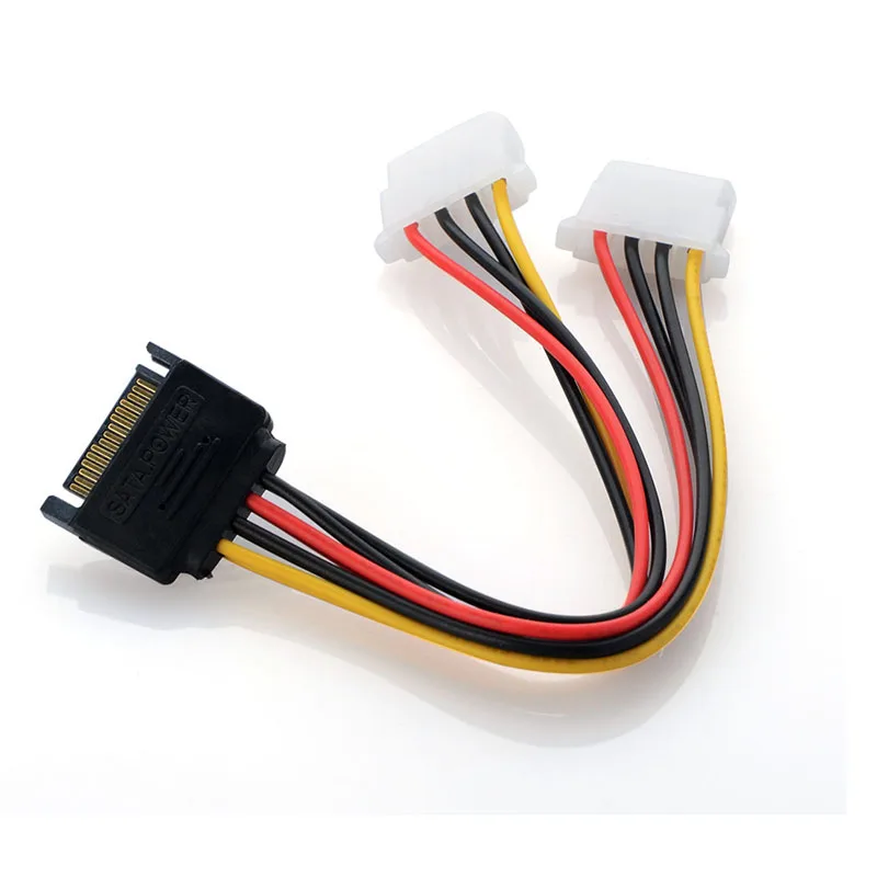 Кабель для жесткого диска с 15 контактами SATA папа 2 разъема 4 контакта Molex мама IDE