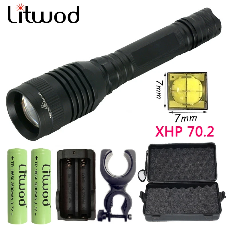 Litwod Z90 светодиодный светильник вспышка XHP70.2 мощный для верховой езды 50000lm зум