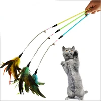 cat feather paper stipe spiral stick toy rod funny toy cat teaser wand pets toy cat accessories cats toy self employment
