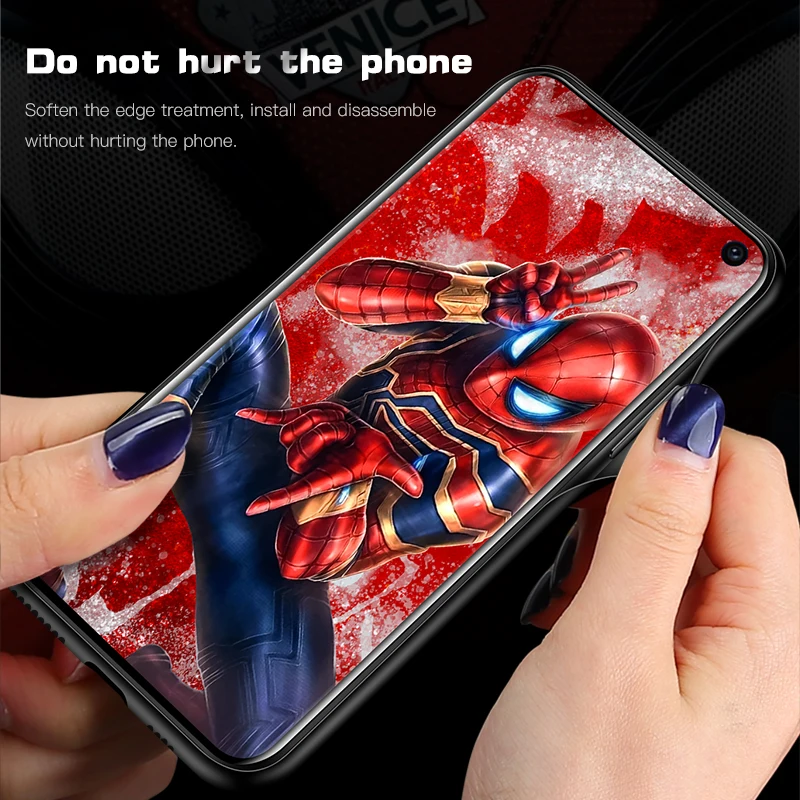 Чехол из закаленного стекла Marvel с человеком-пауком для samsung Galaxy S10 e 5G S8 S9 Plus Note 8 9 10 Pro, чехол для телефона с изображением Мстителей