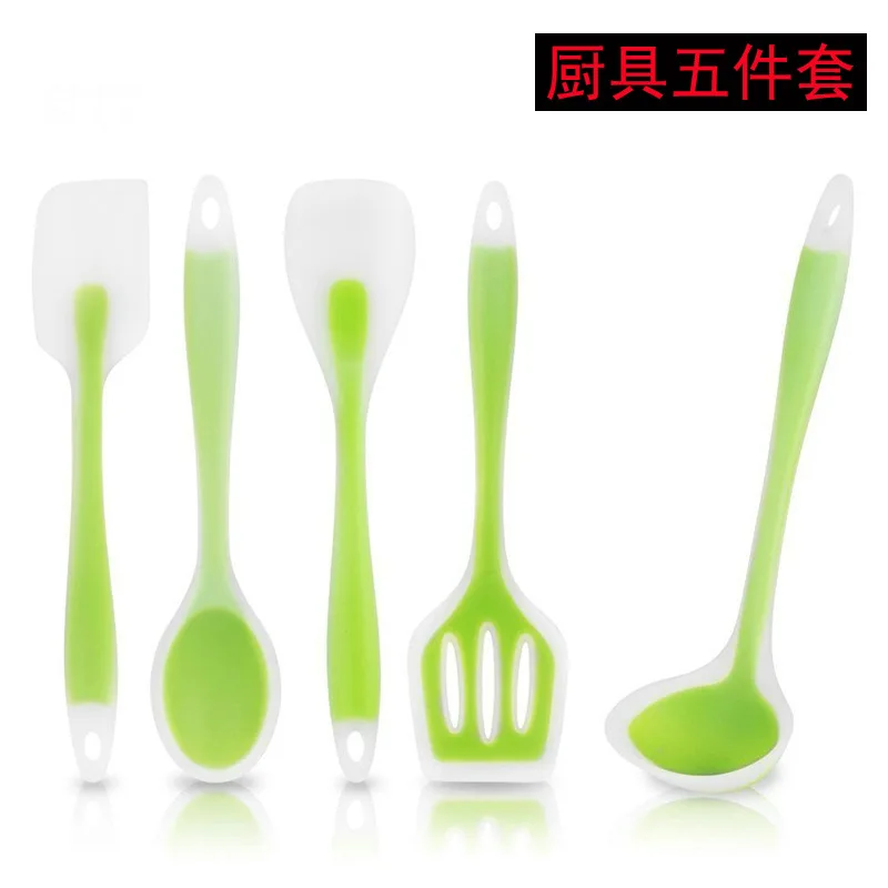 

5pcs set Food Grade Silicone Kitchen Cooking Tools Spatula Spoon Ladle Turner Cooking Utensil Kitchenware