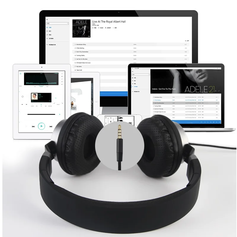 Новые проводные наушники с микрофоном Накладные бас HiFi Звук музыка стерео для