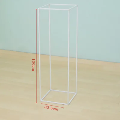 White 100cm 40/60/80/100 см свадебная АРКА декор в виде геометрических фигур искусственный цветок кованого металлический Железный Подсвечник вечерние поставить стойка для цветов - Цвет: White 100cm