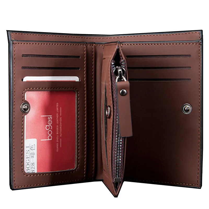 Новые модные короткие дизайнерские мужские кошельки из нубука на молнии кошелек