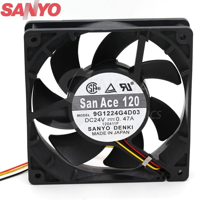 Оригинальный Для Sanyo 9G1224G4D03 12025 24В 120 мм 12 см 0.47A 3P осевой вентилятор охлаждения|cooling