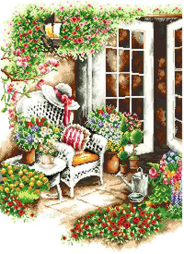 

Высокое качество 14CT вышивка крестиком наборы удобные уютные красивые садовые 50x60 см CS-017LAN