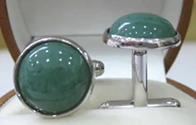 Noblest 18KGP запонки с бусинами из зеленого камня Бесплатная доставка | Украшения и