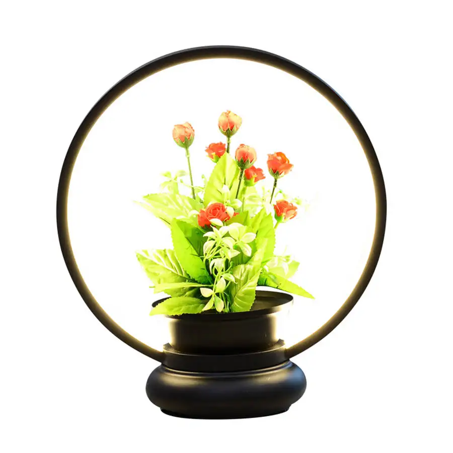 nordic teenage Artificial flower led table lamp for living room cafe romantic home deco bedroom modern creative light | Лампы и