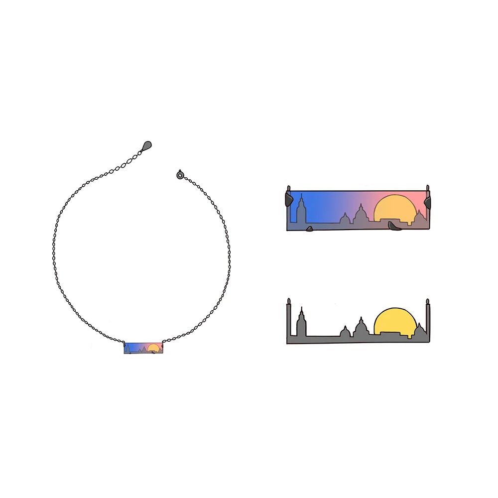 Женское Ожерелье Thaya Sunset прозрачная Подвеска из серебра и черного цвета с