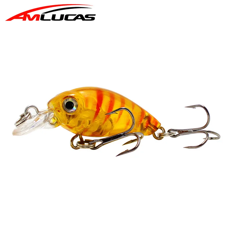 Amlucas Крэнкбейт мини 4 5 см 1g пухлые Спиннер Topwater приманка искусственная жесткая