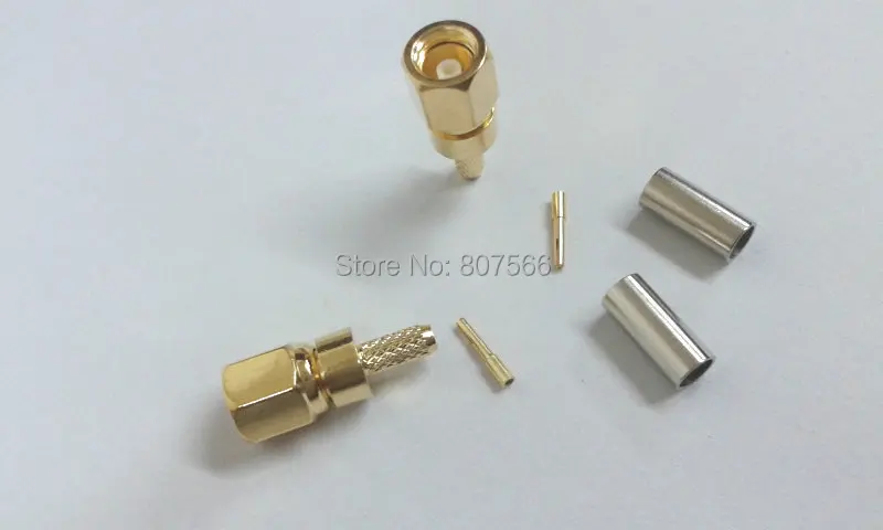 100 шт. медный гнездовой контакт SMC обжим для RG316 LMR100 RG174 RF коаксиальный|connector