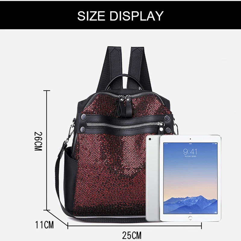 Новый рюкзак с блестками женский модный маленький для молодых девушек простой