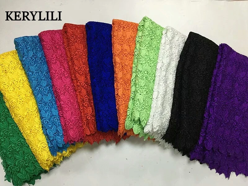 KER YLILI Orange Red New African Cord Lace Fabric High Quality Guipure Nigerian Wedding French 5Y KRL-5679 | Дом и сад