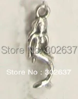 

FREE SHIPPING 100PCS Tibetan silver cute mermaid charms A12219