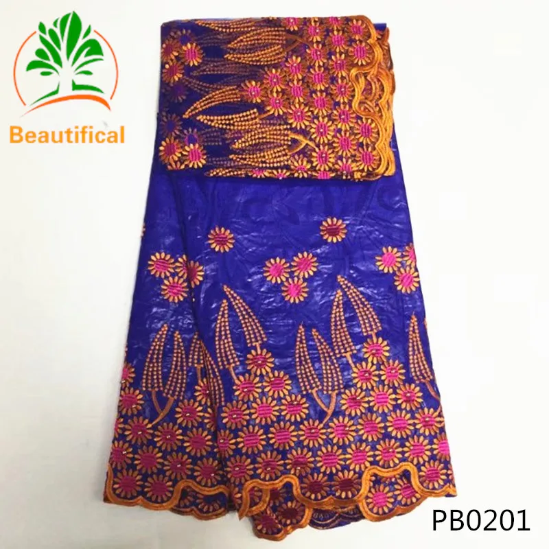 PB02 wholesale Bazin lace fabric 2017 African Embroidered beaded bazin riche getzner for Nigerian Wedding |