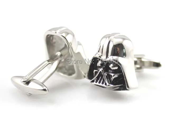Black Silver Darth Vader Mask Helmet Dark Lord Sith Star Wars Wedding Groom Men Cuff Links Business Cufflinks For Mens | Тематическая