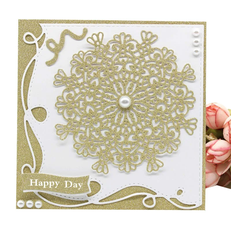 Цветок Doily металлические штампы трафареты для DIY скрапбукинга/фотоальбома