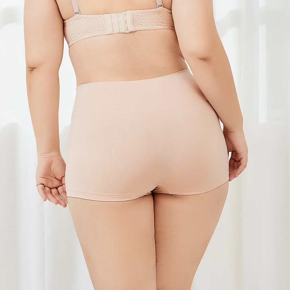 DELIMIRA Women's Plus Size Everyday Seamless Boyshort Tummy Control Shaping Panties