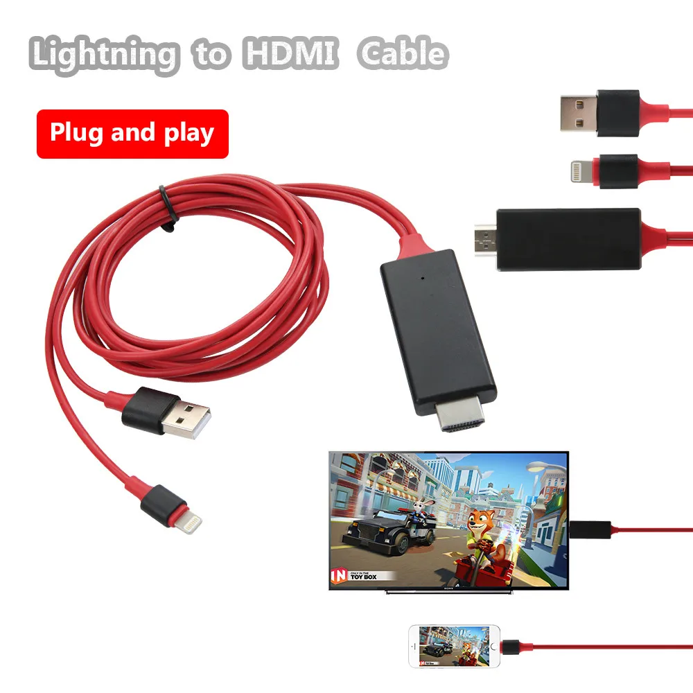 Для Lightning Hdmi 1080P HDTV TV цифровой av адаптер шнур для iPad Pin USB HDMI кабель умный конвертер