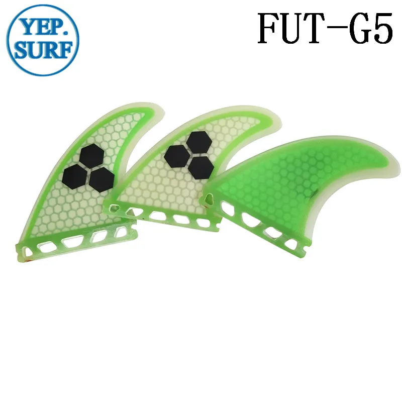 Quilhas Future Fin G5 светильник Зеленый Honeycomb стекловолокно плавники серфинга M Размер 3