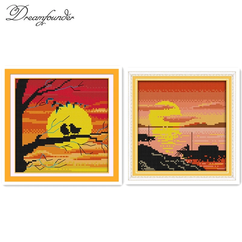 Набор для вышивки крестиком Back home aida 14ct 11ct рукоделие с принтом|handmade needlework|embroidery