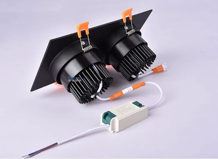Черный двойной 1 шт. 2x5 Вт 2x7 Вт 2x9 Вт 2x12 Вт AC85V-265V светодиодный потолочный светильник с регулируемой яркостью cob светильник Встраиваемый светодиодный настенный Точечный светильник