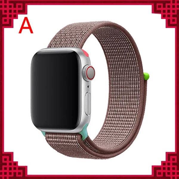 A Ремешок для apple watch band 44 мм correa apple watch 5 4 band 3 2 iwatch band 42 мм 38 мм 40 мм спортивный нейлоновый браслет - Цвет ремешка: A