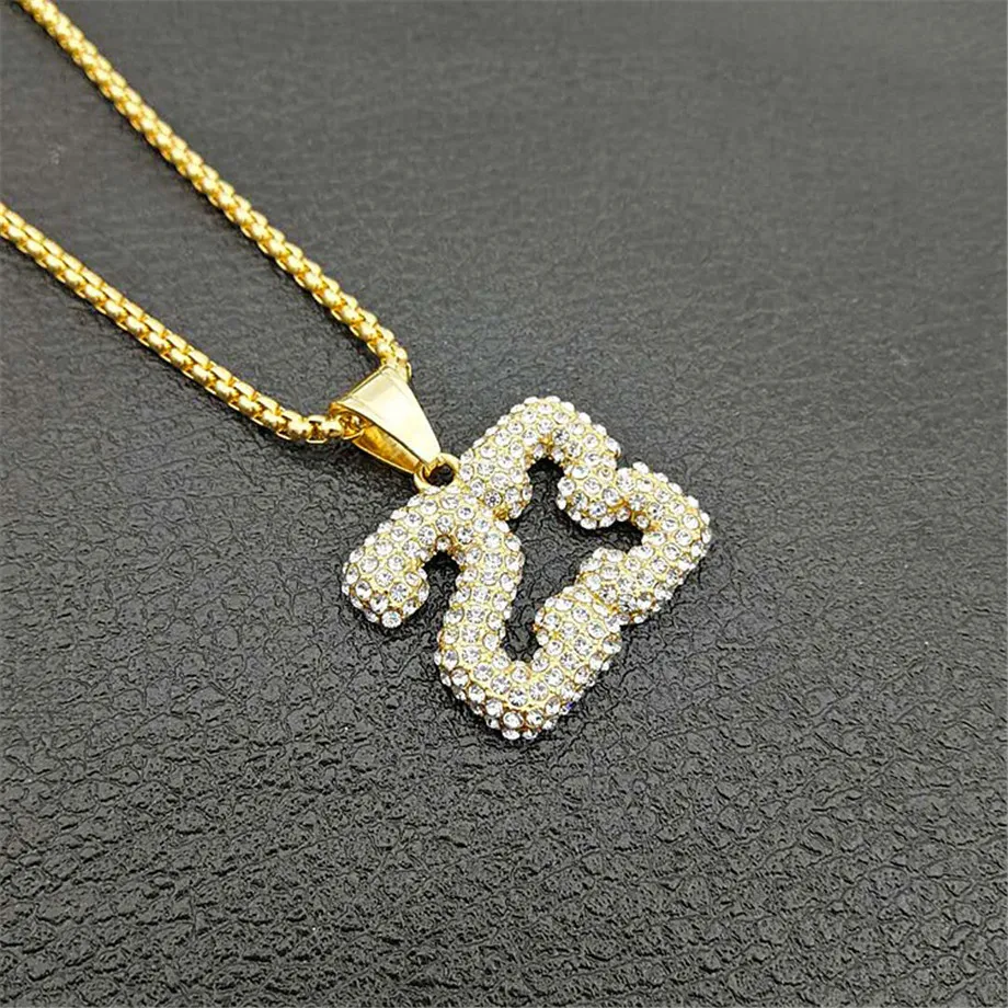 Мужское ожерелье с подвеской в стиле хип хоп Iced Out позолоченное Спортивное