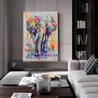 Картина CHENFART, классическая картина маслом с изображением слона для гостиной, абстрактная картина без рамы
