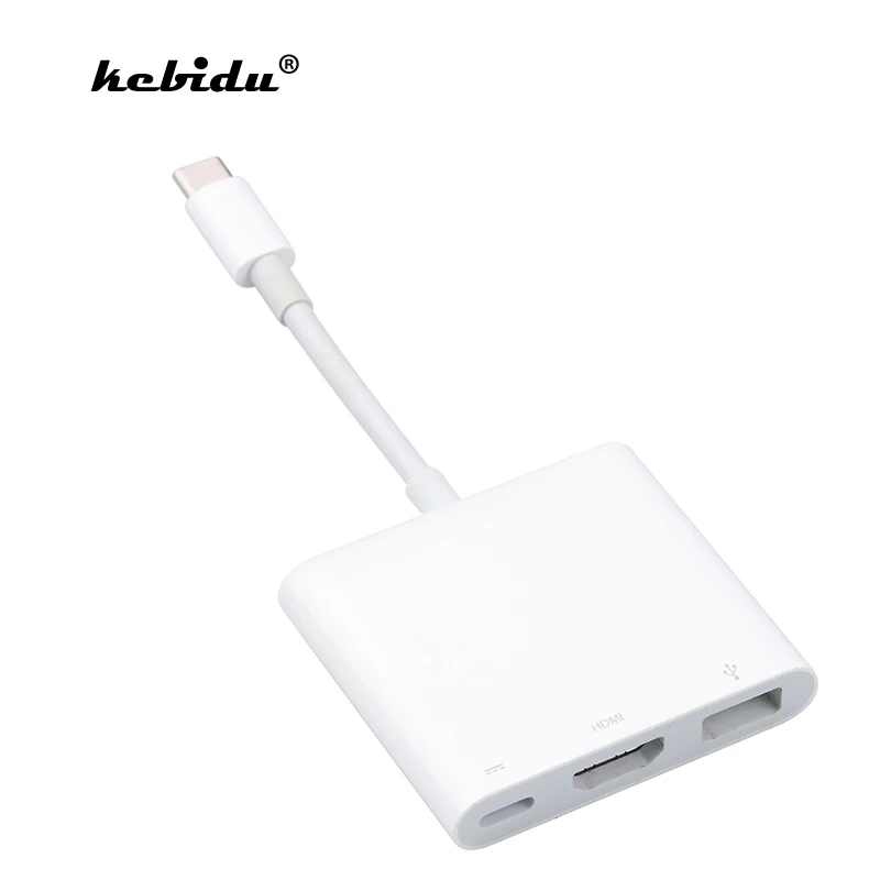 Kebidu Тип USB C Hub адаптер 3 в 1 взаимный обмен данными между компьютером и