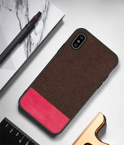 coffee red Для Iphone XR чехол, мягкий силиконовый край, роскошный тканевый чехол для Iphone XS Max, текстильный Хлопковый чехол для Iphone x 7 8 Plus 6 6s - Цвет: coffee red