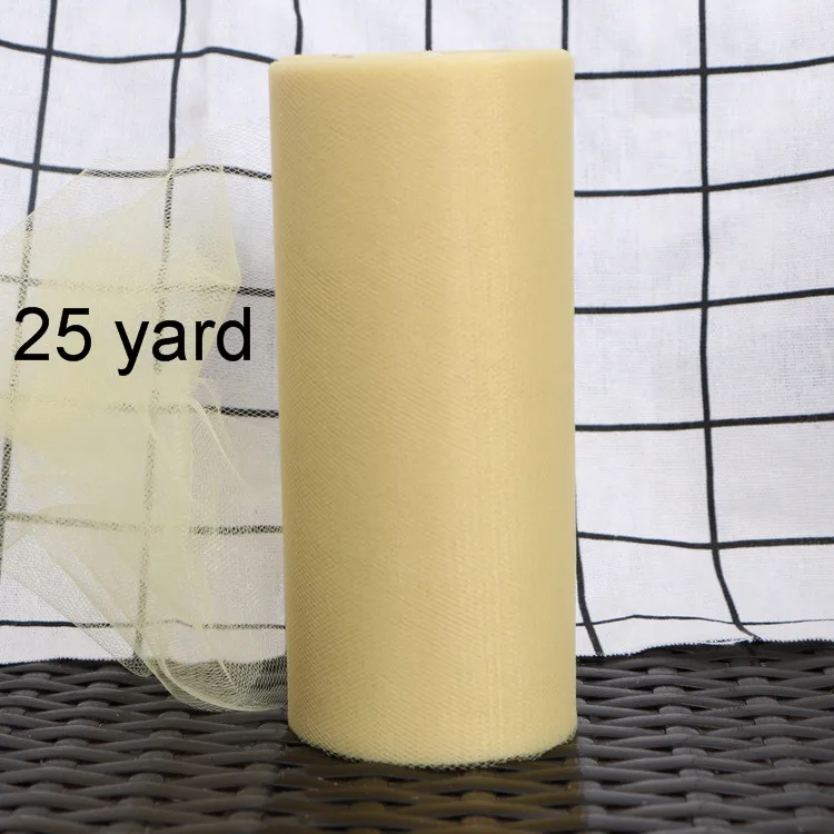 25yard gold Тюль рулон 15 см 100 ярдов рулон ткани катушки DIY юбка-пачка на праздник упаковка для подарка на день рождения свадьбы ребенка душ стол Декор вечерние сувениры - Цвет: 25yard gold