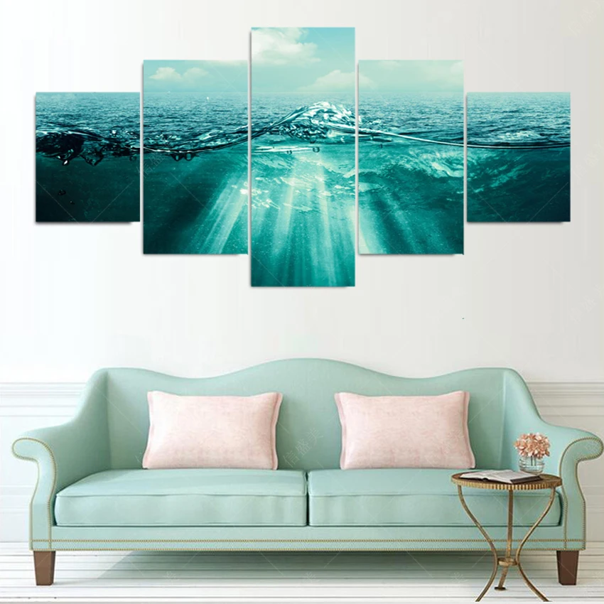 5 Шт. Современные (без Рамки) Уровнем моря Cuadros Decoracion Холст Маслом Искусства Pintura