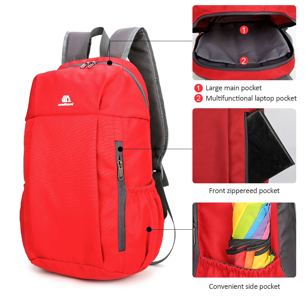 WEIKANI 30L Outdoor Climbing Rucksack Waterproof Laptop Backpack Men Women Travel Daypack School Bag Camping Hiking | Спорт и