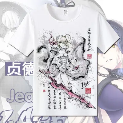 Pattern 15 Fate/Grand Order Joan of Arc, хлопковые футболки для женщин, Студенческая футболка Jeanne d'Arc, летняя одежда с круглым вырезом и коротким рукавом, футболки - Цвет: Pattern 15