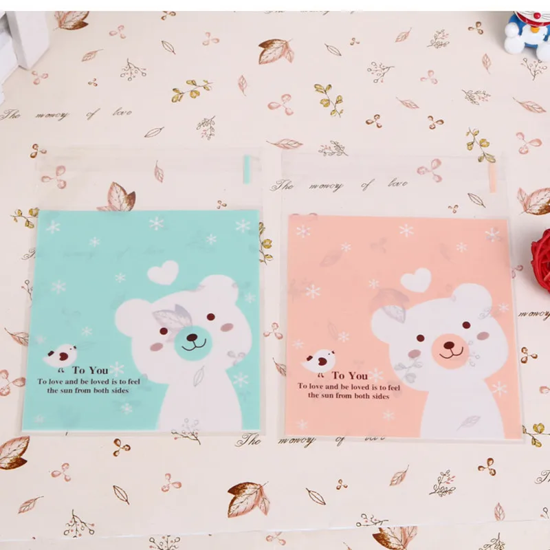 50 шт./лот самоклеящиеся для конфет и печенья сумки прекрасный розовый зеленый