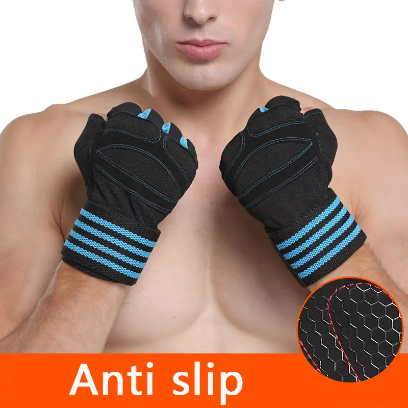 1 пара нескользящих гелевых перчаток на полпальца для мужчин и женщин Спортивные