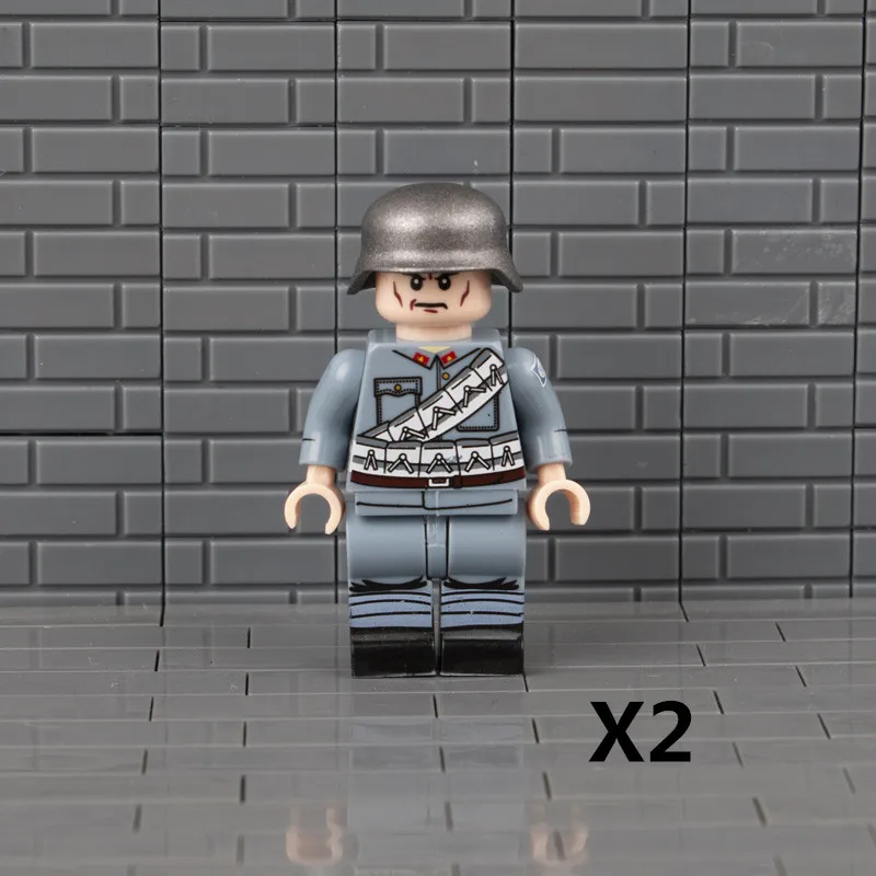 soldiers-2pcs WW2 Военные солдаты, строительные блоки, фигурка оружия, оружие, город МОС, аксессуары, армейские наборы, кирпичи, развивающие игрушки для детей C078 - Цвет: soldiers-2pcs