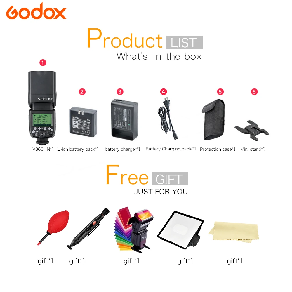 Godox V860II TTL вспышка Speedlite w/литий ионный аккумулятор для Nikon D5300 6D беспроводной