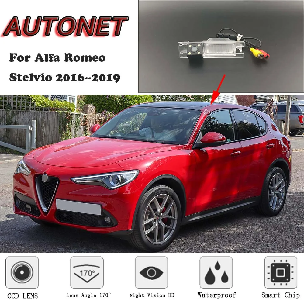 

AUTONET HD Night Vision Backup Rear View camera or Bracket For Alfa Romeo Stelvio 2016~2019/ Licence plate camera