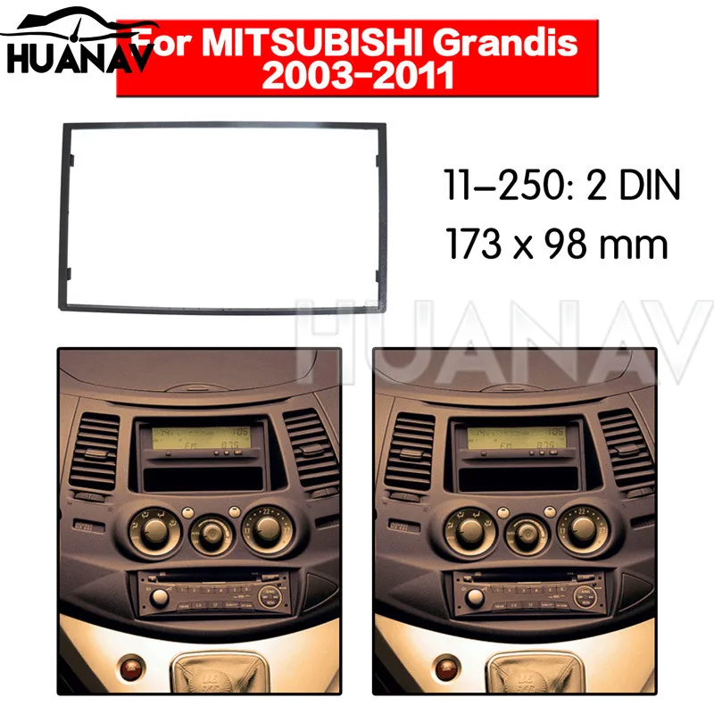 

HUANAV Car Radio stereo Fitting installation adapter fascia For 2003-2011 Mitsubishi Grandic 2DIN Stereo frame Audio Fascias