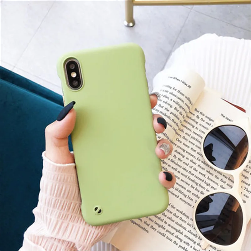 Lovebay Slim Scrub Borderless Phone Case For iphone 11Pro XR X XS Max 11 6 6S 7 8 Plus Solid color Hard PC Matte Cover Back Cace |