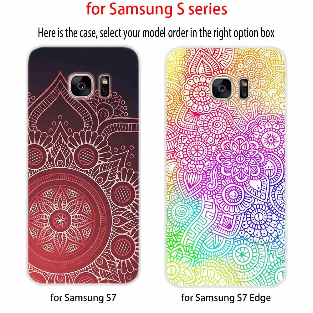 Мягкий чехол с цветочным принтом Пейсли Мандала хной для Samsung Galaxy S7 Edge S8 S9 S10 S11 S20 S21