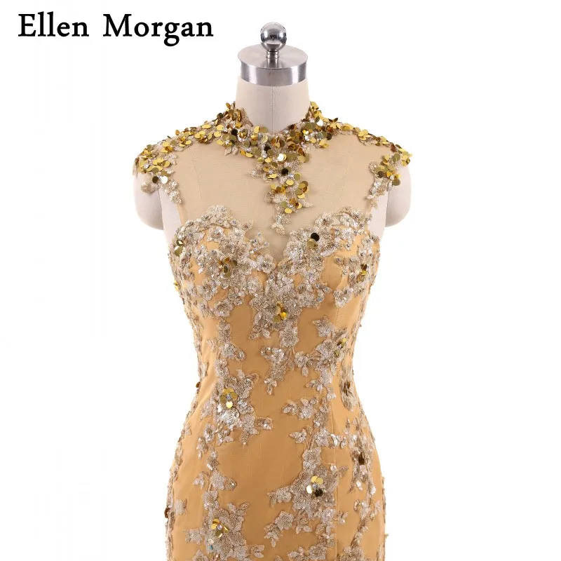 Мусульманские золотые длинные платья Русалочки вечернее платье для женщин с