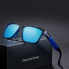 Солнечные очки поляризационные UV400 для мужчин и женщин, зеркальные аксессуары в винтажном стиле, для вождения, квадратной формы, брендовые дизайнерские, лето