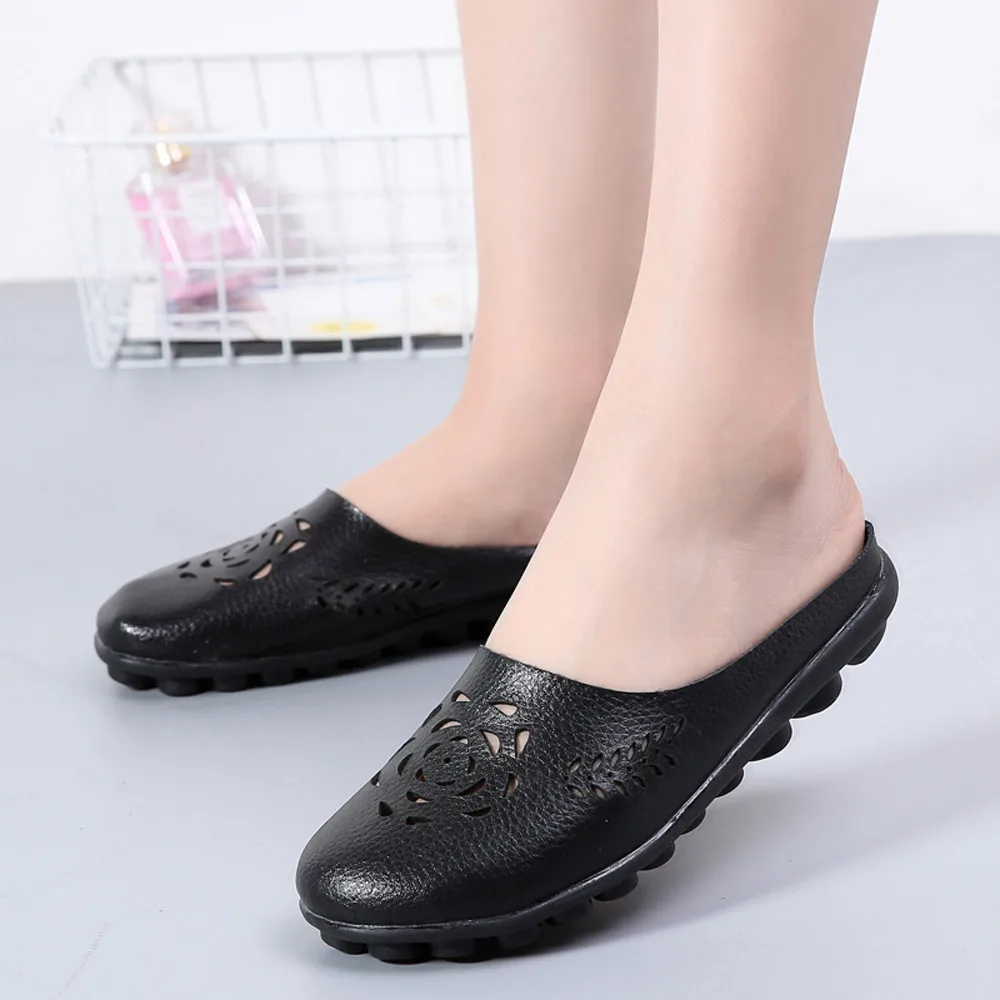 Женская обувь сандалии на плоской подошве Повседневные тапочки без застежки