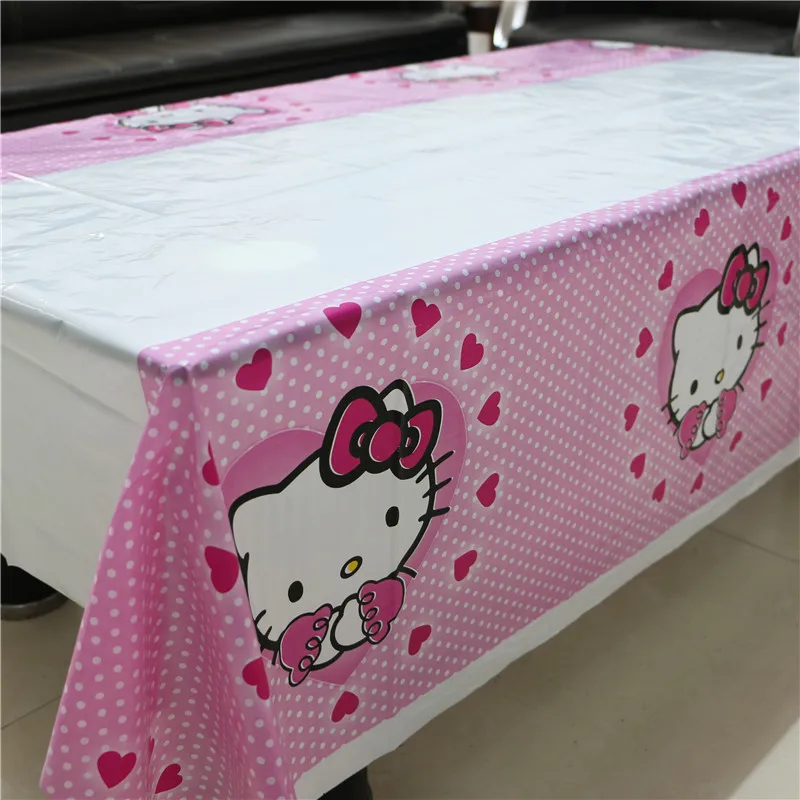 Горячая Распродажа, пластиковая скатерть hello kitty для детей с героями мультфильмов, вечерние, пластиковые скатерти для стола, одноразовые принадлежности, 180*108 см