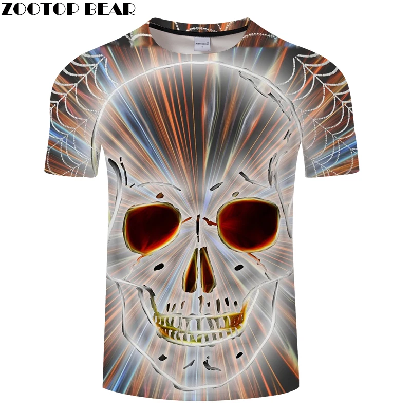 Shine Skull/футболка с 3D принтом мужская и женская футболка летняя забавная коротким